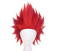 LeMarnia Peluca corta roja Anime Peluca Kirishima Eijiro Cosplay Peluca Halloween Fiesta Peluca