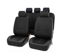 LEMAS 9 Piezas Cuero Funda Asiento Coche para Audi A6 C5 4B Avant A6 C6 4F Avant A6 C6 4F, Impermeables Transpirabilidad Juegos de Cubreasientos Interior Accesorios,C-Black