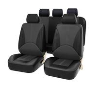 LEMAS 9 Piezas Cuero Funda Asiento Coche para Audi A6 C5 4B Avant A6 C6 4F Avant A6 C6 4F, Impermeables Transpirabilidad Juegos de Cubreasientos Interior Accesorios,E-Black Grey