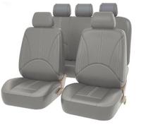 LEMAS 9 Piezas Cuero Funda Asiento Coche para Audi A6 C5 4B Avant A6 C6 4F Avant A6 C6 4F, Impermeables Transpirabilidad Juegos de Cubreasientos Interior Accesorios,B-Grey