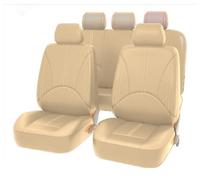 LEMAS 9 Piezas Cuero Funda Asiento Coche para BMW X5 E53 F30 E34 X5 E70 F15 G30 E91 Touring X6, Impermeables Transpirabilidad Juegos de Cubreasientos Interior Accesorios,A-Beige