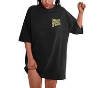 Lemas de moda de gran tamaño Camiseta gráfica para mujer Blusa de mujer con hombros caídos impresos Top blanco damas elegante, Negro , 3XL
