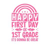 Lemas del primer día de clases Calcomanías de letras 50.4x71cm Varios tamaños Rosa