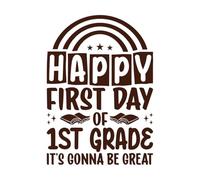 Lemas del primer día de clases Calcomanías de vinilo para murales y paredes 57.6x81.1cm Autoadhesivo Café