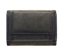 Lemasi Cartera de piel de cazador, hecha a mano, estilo vintage, compacta (100 x 70 x 25 mm), con protección RFID, monedero y chip para el carro de la compra, para hombre y mujer, gris, small, Retro