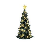 LEMAX Árbol de Navidad nevado con luz LED Transparente (Alto: 16,5 x 8,5 x 8,5 cm)