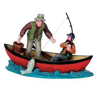 Lemax - Canoe Catch - Pescadores en Barco - Polyresin - Figuras y Accesorios para su Propio pequeño Mundo navideño