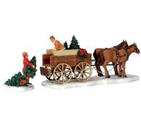Lemax Christmas Village - Carro de árbol de Navidad, Juego de 2-43451