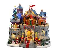 LEMAX Edificio Iluminado LED Gala del Castillo de Papá Noel en Resina H24,5 x 27,5 x 17 cm