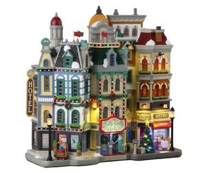 LEMAX Edificio Iluminado LED The Holly Jolly Hotel en Resina H28,5 x 28,5 x 10 cm