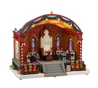 LEMAX Edificio móvil con Luces LED y música Navidad en el Pabellón del Parque en Resina H24,5 x 28 x 18,2 cm