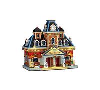 Lemax - Escultura de Estación de Tren Principal - Iluminada, con Adaptador de 4.5v, Decoración de Navidad, Estilo Granja, Ocasión Navidad, Material Porcelana, Montaje Sobremesa