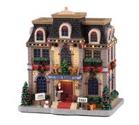 Lemax - Escultura de Navidad Iluminada con LED 'Christmas At The Savoy', Color Blanco, Material: Porcelana, Incluye Adaptador 4.5V