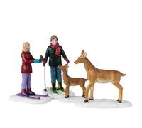 Lemax Friendly Wildlife Village - Juego de 4 accesorios de resina, 2.8 pulgadas de alto, multicolor