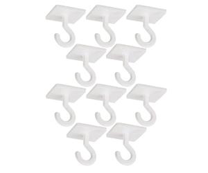 Lemax® - Ganchos adhesivos de plástico para techo, color blanco, autoadhesivos, 25 x 25 mm, eficacia probada, 10 unidades