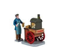 LEMAX Juego de Dos Piezas Vendedor de castañas Chester's Hot Chestnuts en Resina H7,5 x 7,1 x 4,2 cm