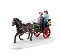 LEMAX Personaje de Caravana con Nieve Winter Carriage Rid en Resina H8 x 13,5 x 6,5 cm
