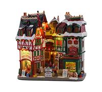 LEMAX Pueblo navideño para pueblo navideño con luces de poliresina 27,5x27x11,5cm