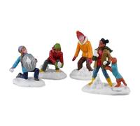 Lemax Set 4 Piezas Snowball Battles Snowball Battles en Resina Vail Village 17,3×3,4×5,8 cm