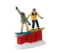 LEMAX Snowboarder sobre nieve "Snowboard Sliders" en resina H9,3 x 10,2 x 3,8 cm