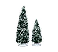 Lemax - Snowy Juniper Tree, Medium & Small, Set Of 2