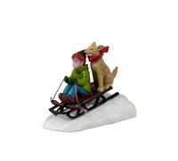 LEMAX Trineo con Perro Doggone Downhill Sledding en Resina H4,8 x 6,5 x 3,7 cm