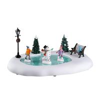 Lemax- Vail Village Accessory: Frosty Goes Ice Skating, Color Blanco (24951)