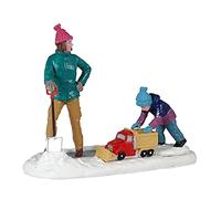 Lemax Vail Village Figurine: Clearing The Sidewalk, Resina