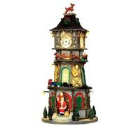 Lemax Village-Sights & Sounds: Christmas Clock Tower-(45735-UK), Color White