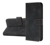 LEMAXELERS Funda de teléfono para Honor 400 Lite 5G, funda de piel sintética retro, cierre magnético, ranura para tarjetas, funda protectora a prueba de golpes para Honor 400 Lite 5G, HX Smile Black