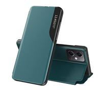 LEMAXELERS Funda para Redmi Note 12 Pro 5G Carcasa, Ultra Slim Clear Smart Ligero Flip Libro Funda Translúcido View Stand Cover PC + PU Bumper Soporte Case para Redmi Note 12 Pro 5G QH CC Green