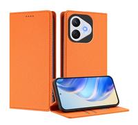 LEMAXELERS Funda protectora para Huawei Honor 400 Lite 5G, bloqueo RFID, cierre magnético, a prueba de golpes, ranura para tarjetas, estilo cuaderno, para Honor 400 Lite 5G, color naranja YBLZ