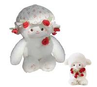 Lembeauty Baby Sheep Bouquet Plush Toy, Rose Bouquet Lamb Stuffed Animal with Removable Hat Turn into a Bouquets, Magnetic Hug Lamb Babies Doll, Home Bedroom Decor
