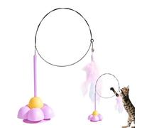 Lembeauty Juguete De Plumas para Gatos | Juguetes De Varita De Plumas para Gatos | Juguete De Cuerda De Resorte para Gatos con Súper Ventosa | Juguete Flexible De Caña De Pescar Teaser