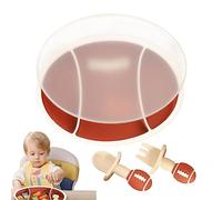 Lembeauty Platos de silicona para niños pequeños divididos - Plato de alimentación para niños pequeños dividido en forma de pelota de rugby | Plato de agarre dividido para alimentación de