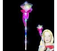 Lembeauty Varita de princesa, varitas luminosas para niños, varita de juguete con brillo LED, bonita varita de hadas para disfraz de niña, espectáculo de rol, fiesta de cumpleaños de cosplay