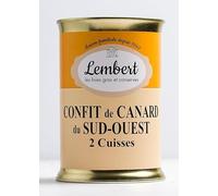 Lembert, Les artisans conserviers - Pierna de Pato Confitada/Muslos de Pato Confitados - 2 Piernas - 750 gr Lata de metal