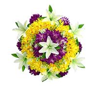 LEMCC Corona funeraria artificial de 50 cm de seda para crisantemo de lirio, corona conmemorativa para homenaje al cementerio Gran Nan Dad Mamá Amiga