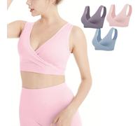 Lemef Sujetador de Lactancia Materna sin Costuras sin Aros 3 Unidades, Sin Acolchado, Rosa Claro+Violeta Claro+Azul Claro, M