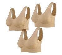 Lemef Sujetador Deportiva sin Costuras Sostén sin Aros con Almohadillas Extraíbles para Mujeres (3 Paquetes)