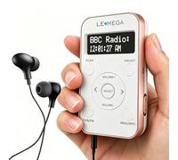 LEMEGA PR1L Radio de Bolsillo Dab/FM, Recargable, Auriculares, Champán