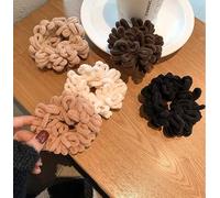 Lemeilleur 10 coleteros elásticos de algodón, esponjosos, de felpa, multicolor, para coletas, coleteros de punto, accesorios para el cabello para mujeres y niñas