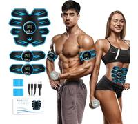 LEMENG Abdominales Electroestimulacion,ABS Muscular Abdominales Cinturón,Estimulación USB Recargable ABS Estimulador Muscular para Bdomen/Brazo/Piernas/Glúteos,8 Modos & 19 Intensidades