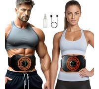 LEMENG Electroestimulador Muscular, EMS Abdominales Cinturón, Estimulador Muscular Abdominales, Masajeador Eléctrico Cinturón con USB Recargable, Ejercitador del Abdomen/Brazo/Piernas/Cintura
