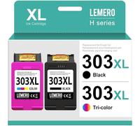 Lemero 303XL Cartuchos Multipack Compatible para HP 303 Cartuchos Multipack para HP Envy Photo 7120 7130 7132 7820 7830 7832 6220 6230 6232(Color Negro,2-Pack)