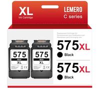 Lemero Cartuchos de Tinta Negra PG 575XL compatibles con Canon 575 XL Multipack Black PG 575 XL para Canon TR4750i TR4751i TS3550i TS3551i (2 Negros,2-Pack)