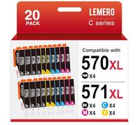 Lemero PGI-570XL CLI-571XL Cartuchos compatibles con Canon 570XL 571XL Cartuchos de impresora para Canon MG5750 Cartuchos para PIXMA TS5055 MG6850 MG5751 Multipack