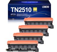 Lemero TN2510 TN2510XL Tóner Compatible con Brother MFC-l2827dw Toner HL-L2400DWE MFC-L2800DW MFC-L2835DW MFC-L2860DW MFC-L2960DW MFC-L2980DW HL-L2445DW DCP-L2660DW DCP-L2627DW HL-L2400DW Negro*4