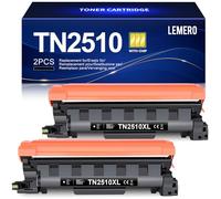 Lemero TN2510XL Tóner compatible con Brother MFC-l2827dw MFC-l2800dw MFC-l2827dw hl-l2400dw mfc-l2835dw hl-l2400dwe mfc-l2860dwe dcp-l2660dw hl-l2445dw para 25110XL 0 tóner (2) Paquete de