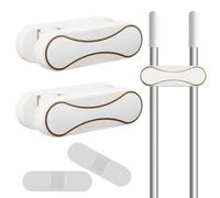 lemgyiamz Cuelga Escobas Pared,Soporte Escobas Pared Sin Taladro ni Instalación,Colgador Escobas para baños, Jardines y Garajes,Precioso Estilo Colgar Escobas y Fregonas,Blanco,2PCS